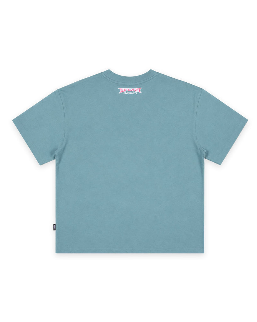 WNDRR Pulse Heavy Weight Tee Dusk Blue back