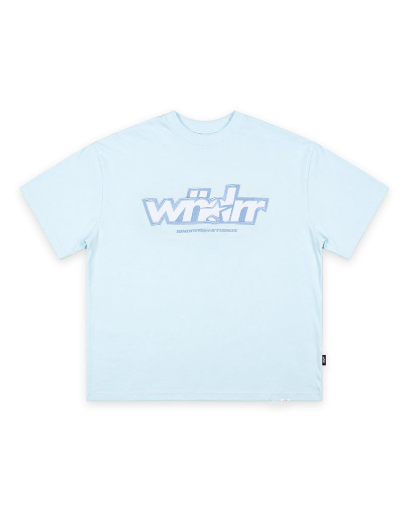 WNDRR Five Point Heavy Weight Tee Baby Blue front