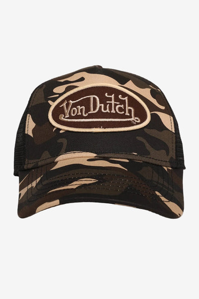 Von Dutch Trucker Snapback Hat - Brown Camo