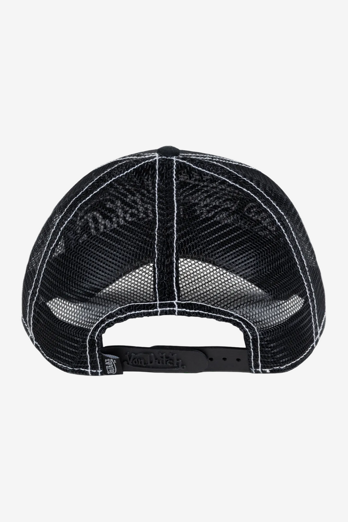 Von Dutch Big Signature Trucker Hat - Black, back view