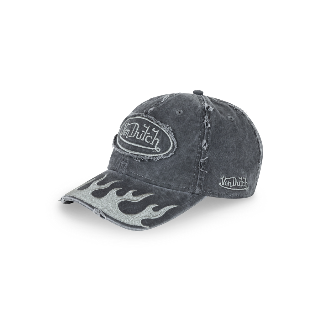 Von Dutch Flames Dad Cap - Washed Black, side view