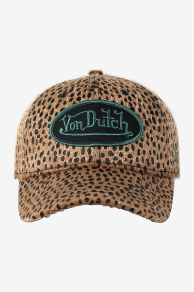 Von Dutch Animal Print Dad Cap - Green Snake, front view