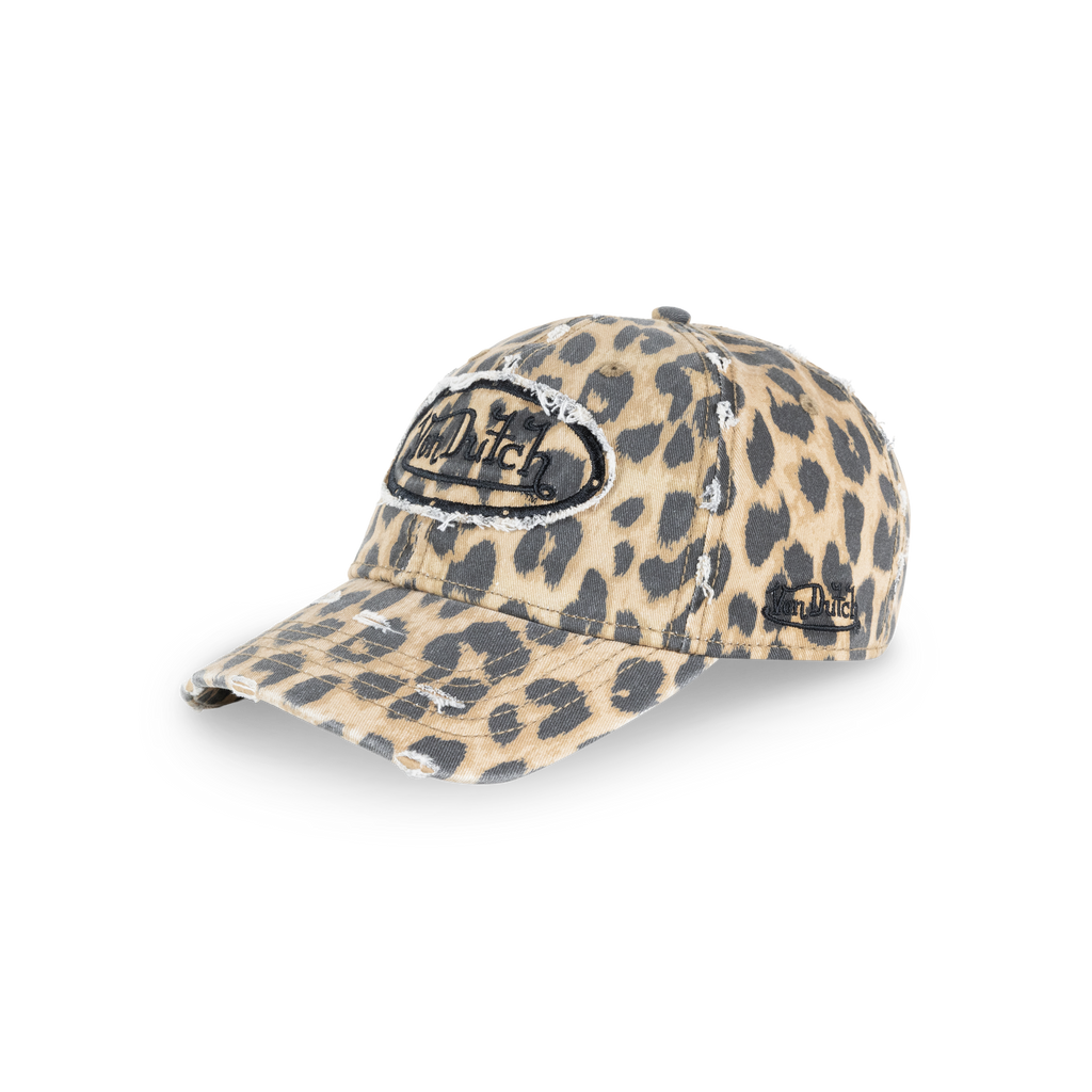 Von Dutch Animal Print Dad Cap - Tan Leopard, side view