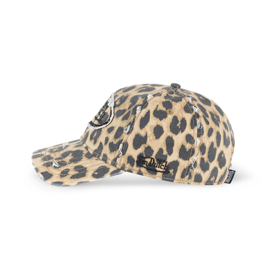 Von Dutch Animal Print Dad Cap - Tan Leopard, angle view