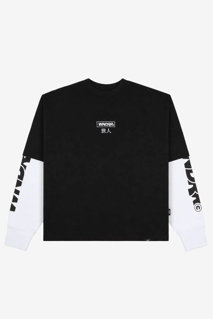 WNDRR SHODO LAYERED L/S TEE - BLACK