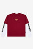 WNDRR SHODO LAYERED L/S TEE - BLOOD RED