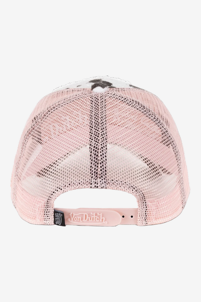 Von Dutch Animal Skin Trucker Hat - Baby Pink/Pink, back view
