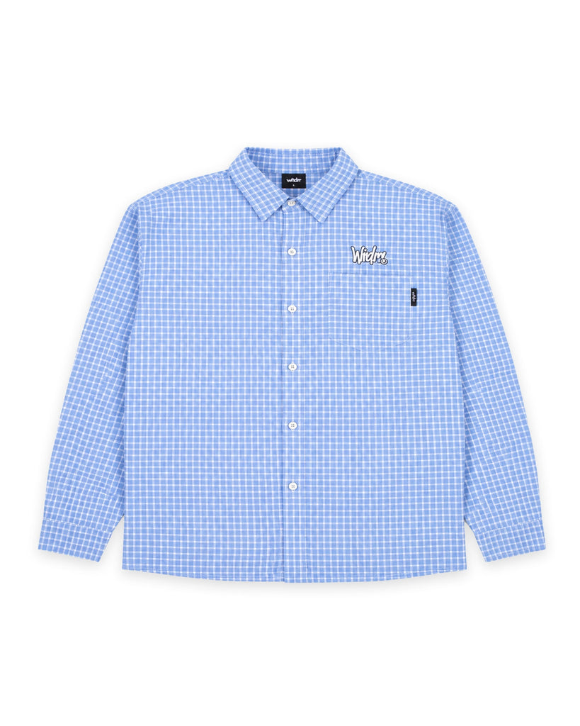 WNDRR Return Check S/S Shirt Blue White front (placeholder)