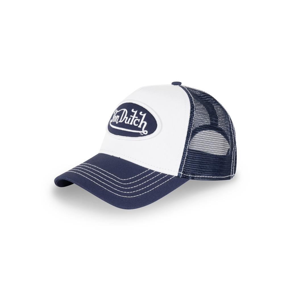Von Dutch Distressed Zigzag Dad Cap - Dark Navy, side view