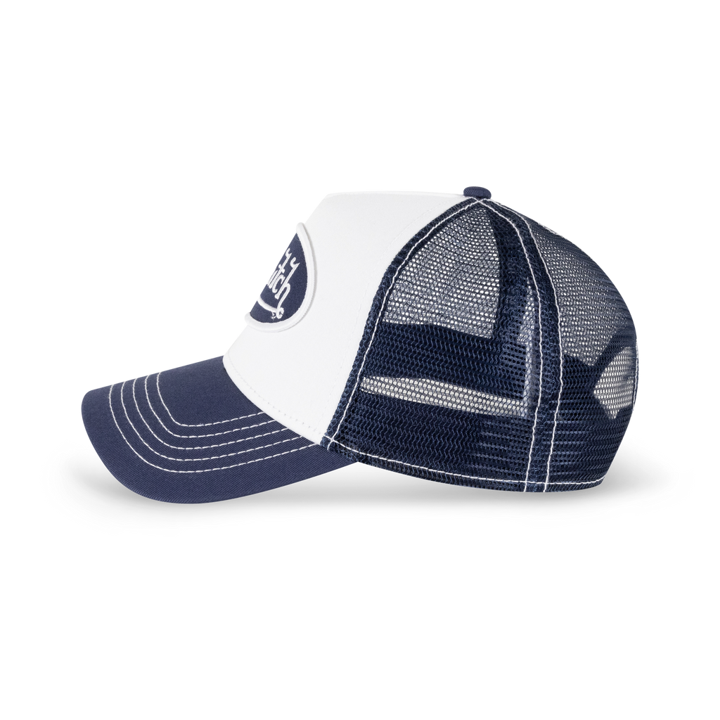 Von Dutch Distressed Zigzag Dad Cap - Dark Navy, angle view