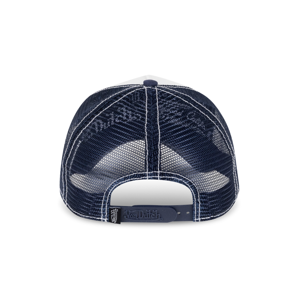 Von Dutch Distressed Zigzag Dad Cap - Dark Navy, back view