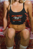 Billy Bones Club Flamed Rider Rib Crop - Vintage Black