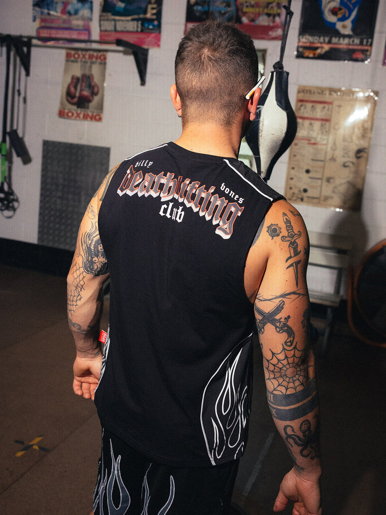 Billy Bones Club Flamed Muscle Tee - Black