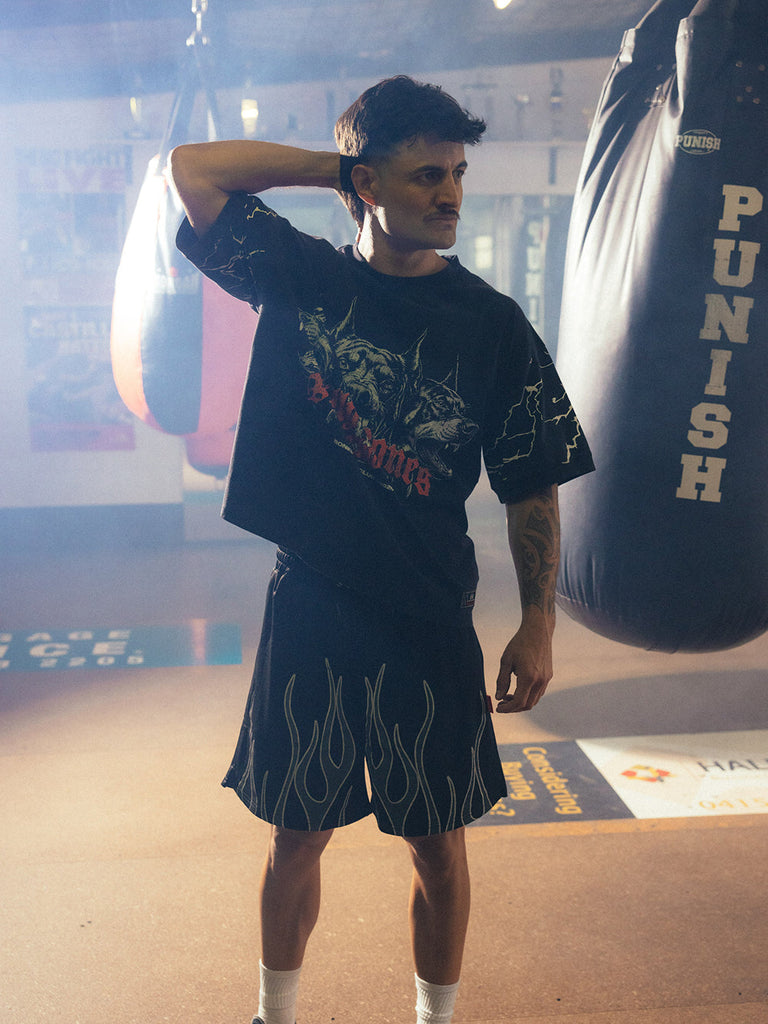 Billy Bones Club Flamed Baller Shorts - Black