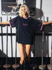 Billy Bones Club Flamed Steeze Ringer Tee - Washed Black/Pink