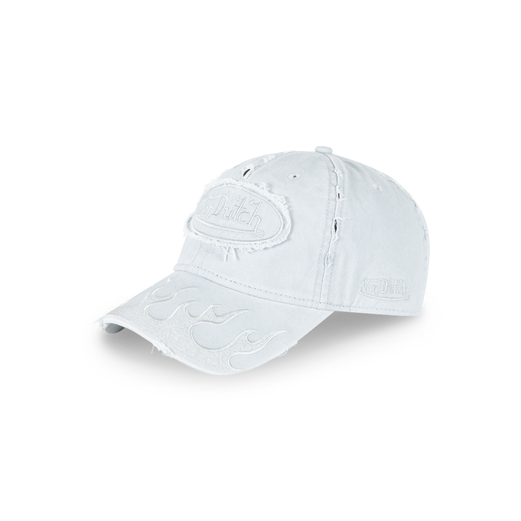 Von Dutch Twill Trucker Hat - White/Grey, side view