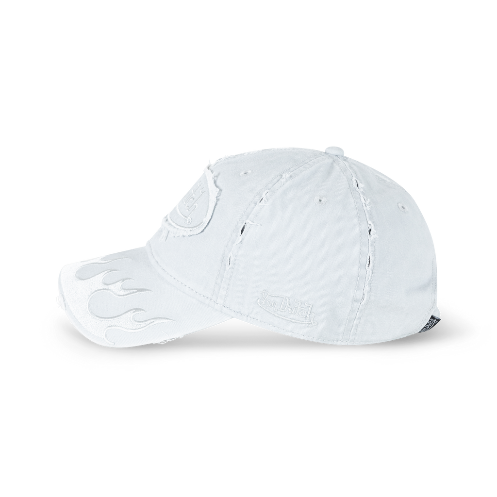 Von Dutch Twill Trucker Hat - White/Grey, angle view