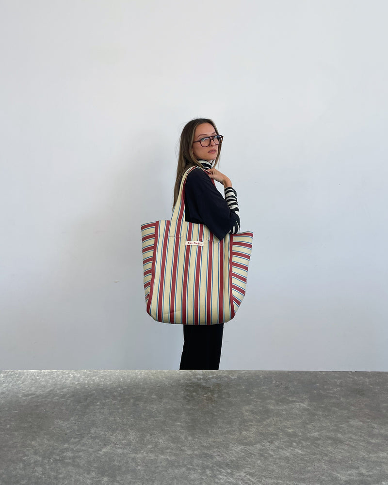 DOS OMBRE BIG BENGALI BAG 010 - VINTAGE RED STRIPE