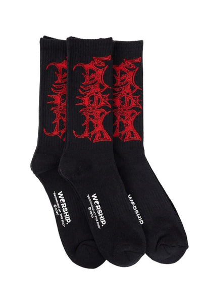 Worship Supplies Obsidian 3 Pack Socks - Black