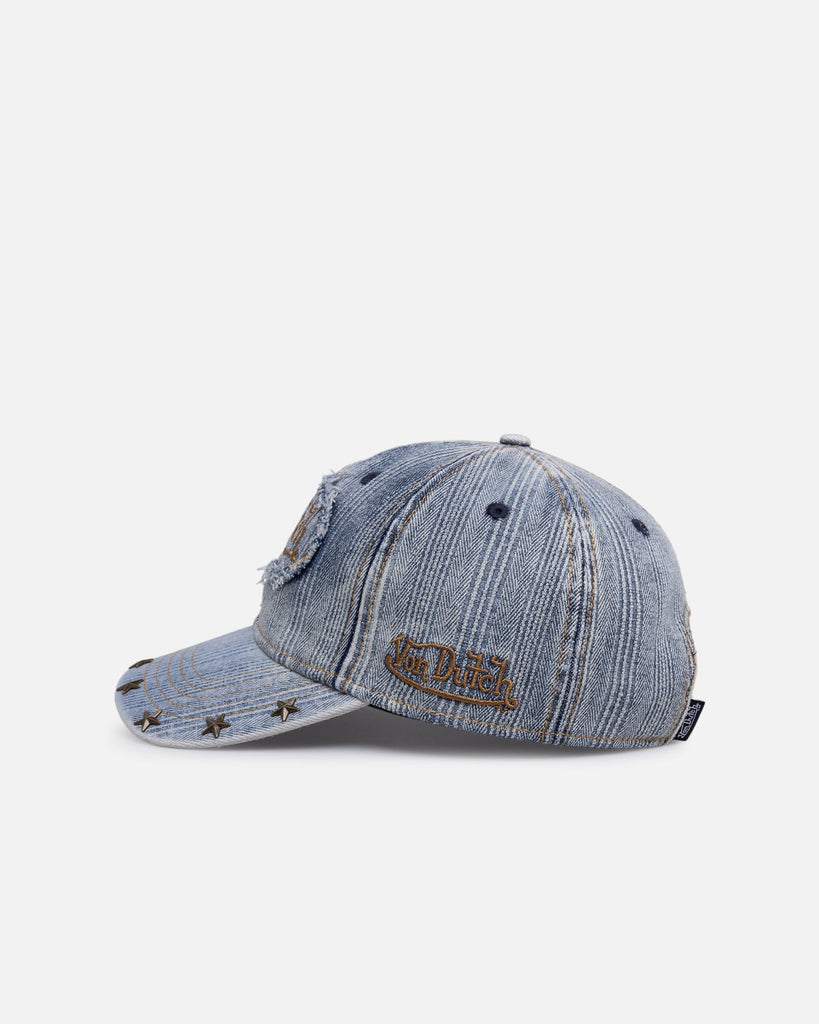 Von Dutch OG Stripe Denim Dad Cap, back view