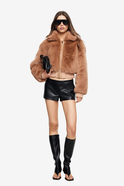 LIONESS DRITA FAUX FUR - CAMEL