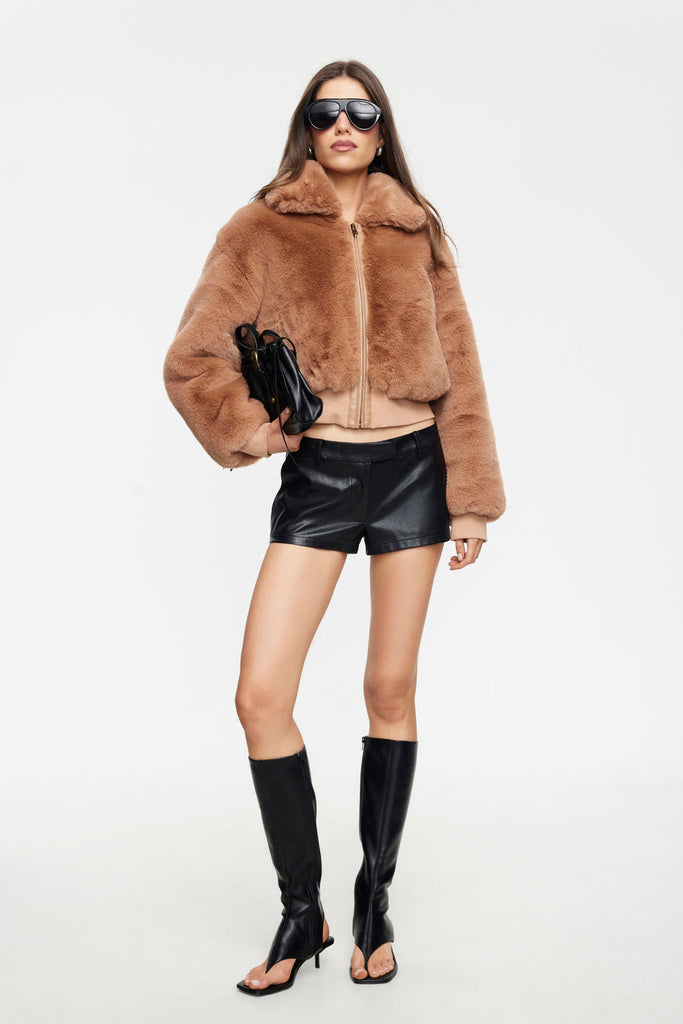 LIONESS DRITA FAUX FUR - CAMEL