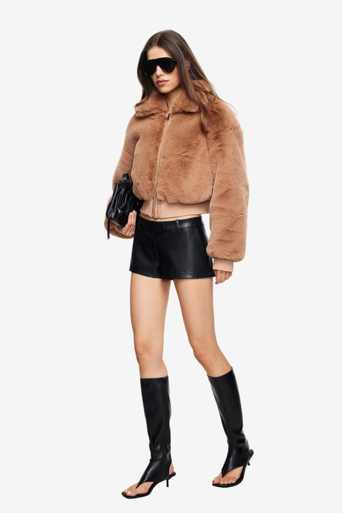 LIONESS DRITA FAUX FUR - CAMEL