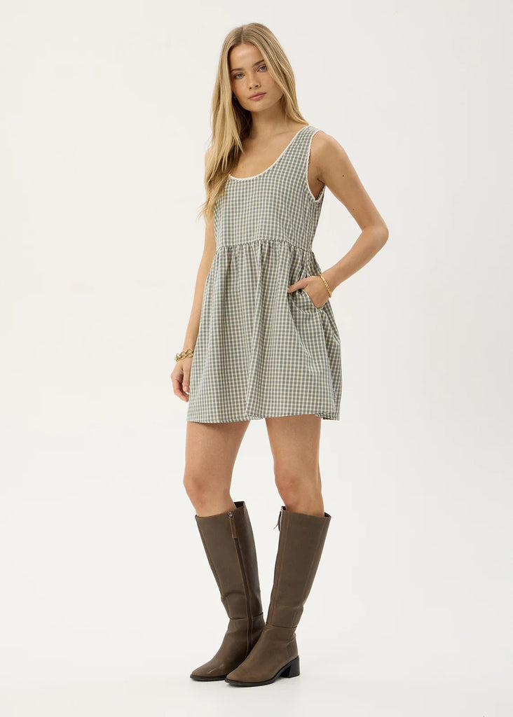 AFENDS Womens Jesse Mini Dress Vice Alpine Check side