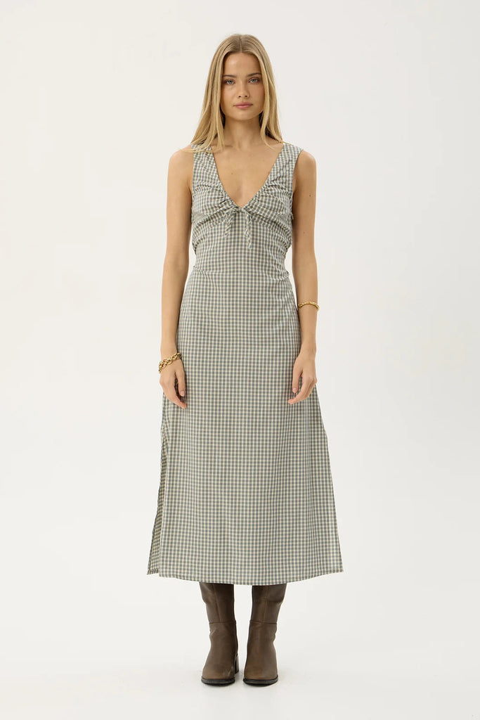 AFENDS Womens Izzy Maxi Dress Vice Alpine Check lifestyle