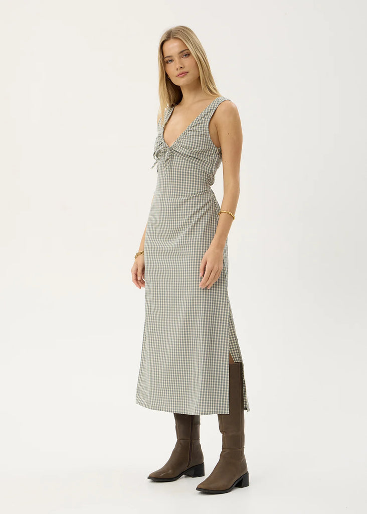 AFENDS Womens Izzy Maxi Dress Vice Alpine Check side