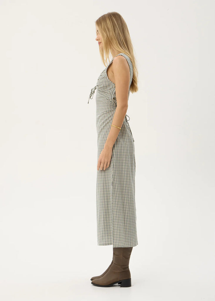 AFENDS Womens Izzy Maxi Dress Vice Alpine Check back