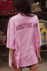 Sabbi The Very Oversized Rhinestone Girl Tee - Pink
