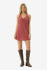 AFENDS Womens Montana Halter Mini Dress Indy Rose Check front