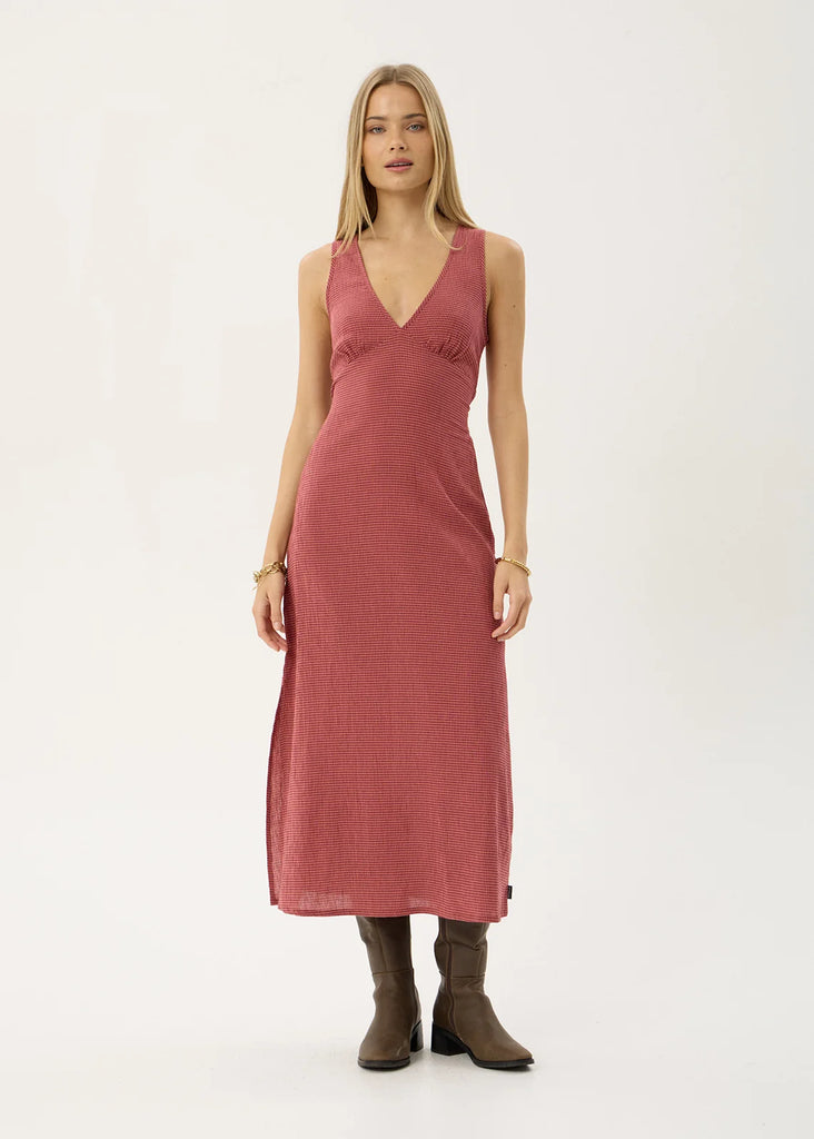 AFENDS Womens Tully Seersucker Maxi Dress Indy Rose Check lifestyle