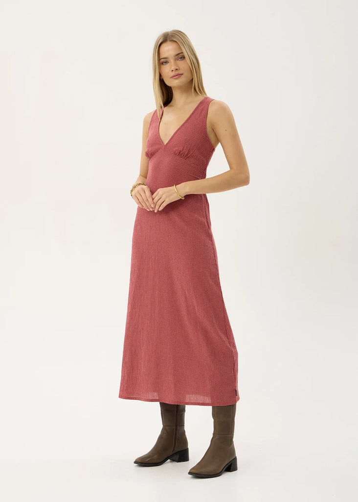 AFENDS Womens Tully Seersucker Maxi Dress Indy Rose Check side