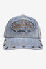 Von Dutch OG Stripe Denim Dad Cap, front view