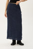 AFENDS Lita Seersucker Maxi Skirt - Thea Midnight Check detail