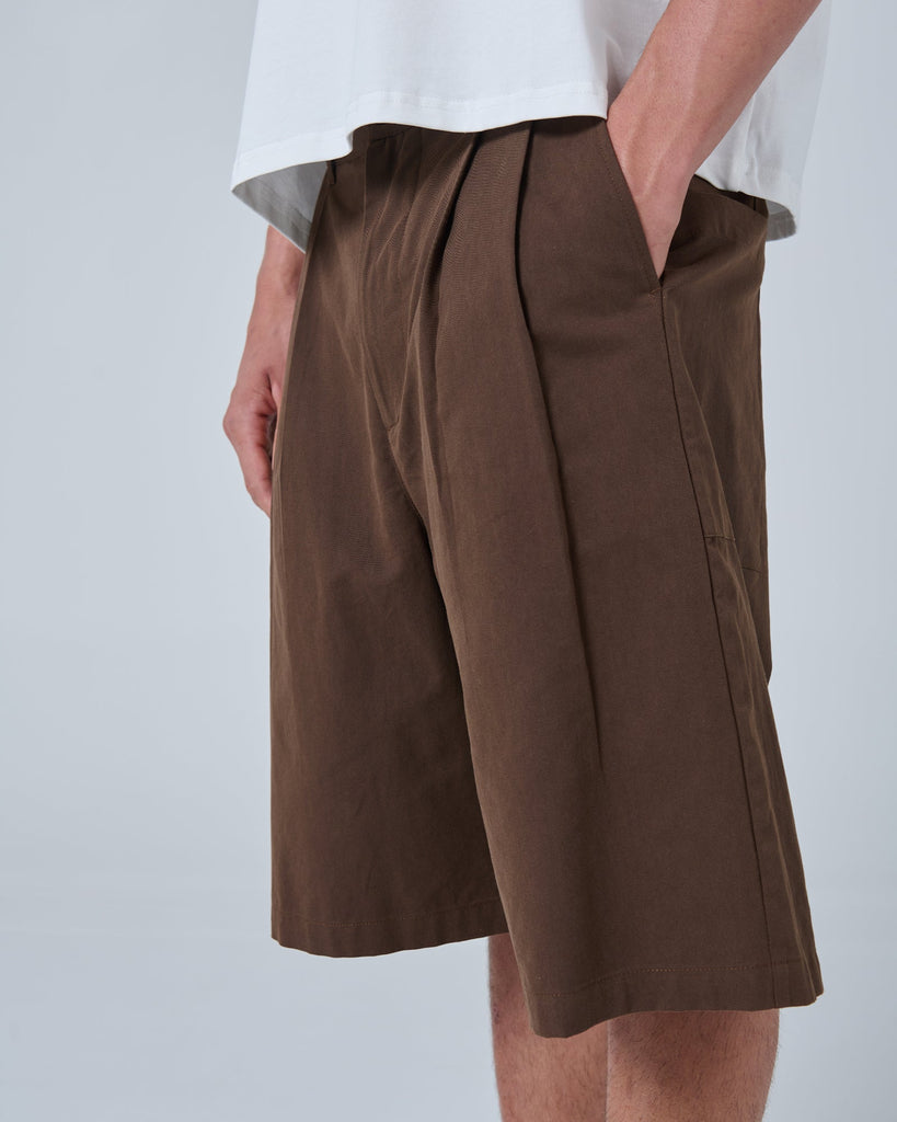 BARNEY COOLS MENS SHORTS BARNEY COOLS PLEAT SHORT - CHOCOLATE