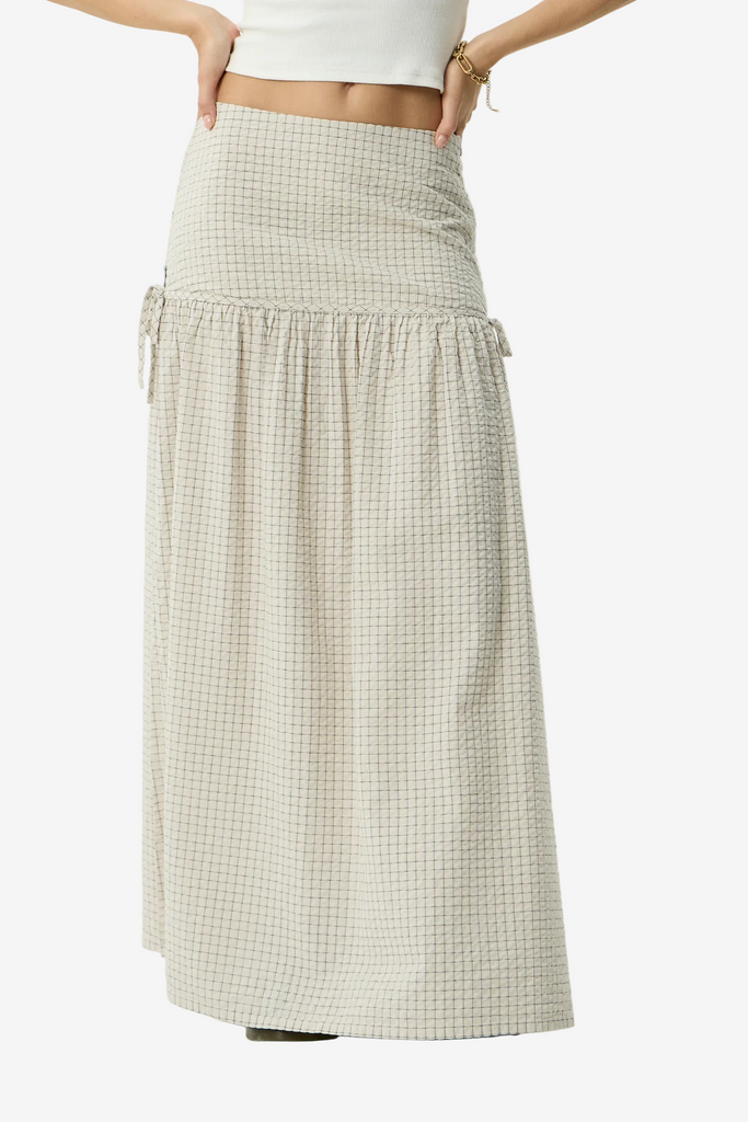 AFENDS Womens Nadia Maxi Skirt Reverb Moonbeam Check lifestyle