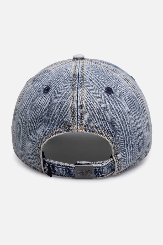 Von Dutch OG Stripe Denim Dad Cap, side view