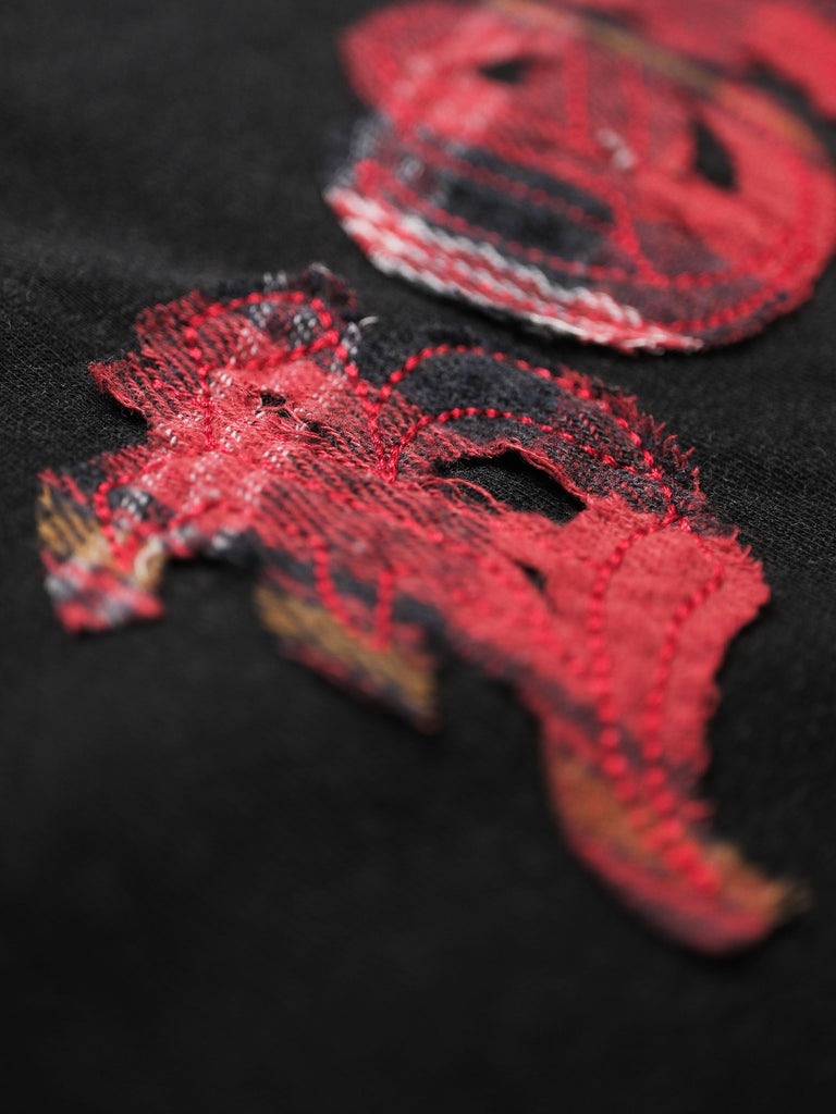 Billy Bones Club Plaid Bones Logo Tee - Washed Black detail