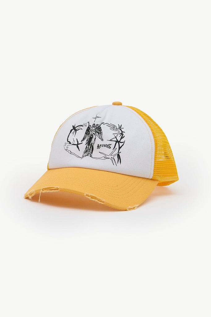 AFENDS GODDESS - TRUCKER MESH CAP - MANGO