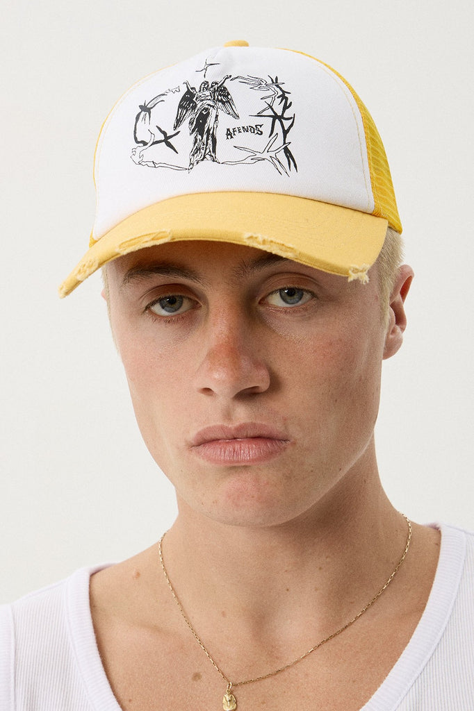 AFENDS GODDESS - TRUCKER MESH CAP - MANGO