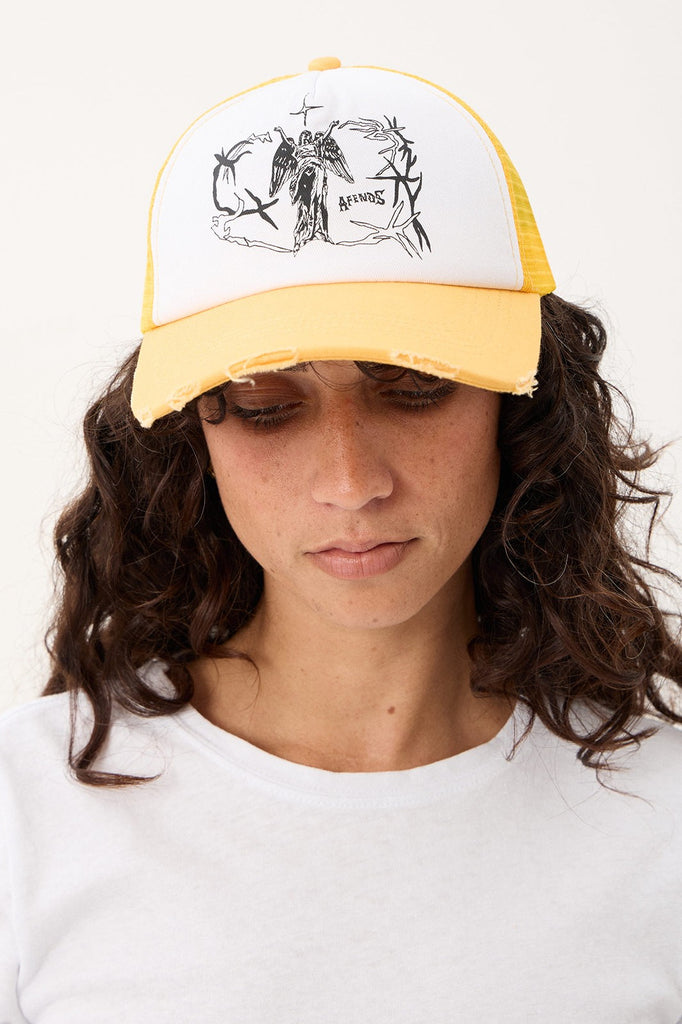 AFENDS GODDESS - TRUCKER MESH CAP - MANGO