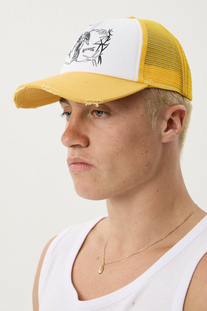 AFENDS GODDESS - TRUCKER MESH CAP - MANGO