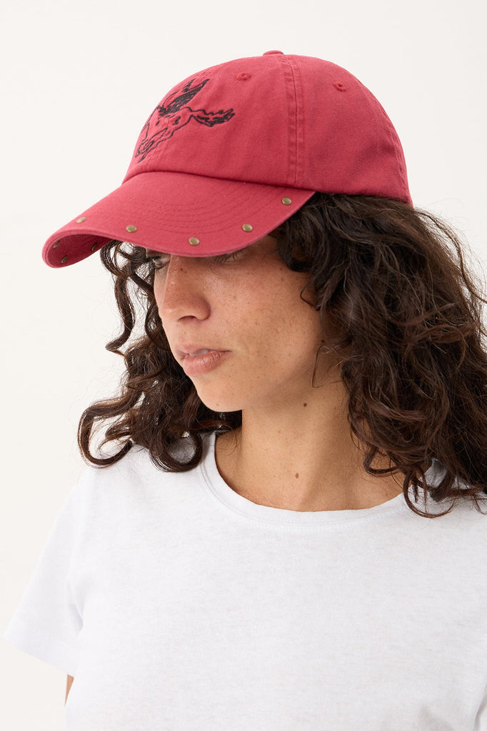 AFENDS HARD LUCK - PANELLED CAP - BURNT RED