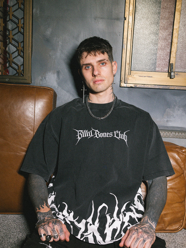 Billy Bones Club Rocker Logo Tee - Washed Black detail
