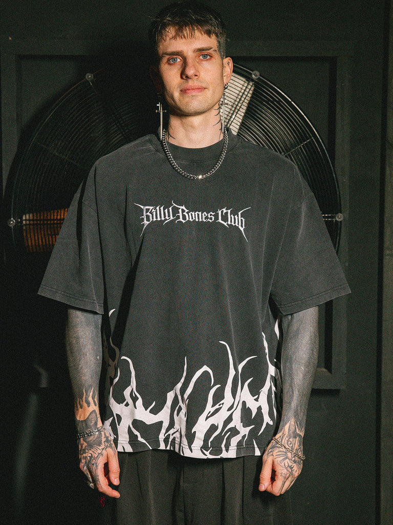 Billy Bones Club Rocker Logo Tee - Washed Black detail