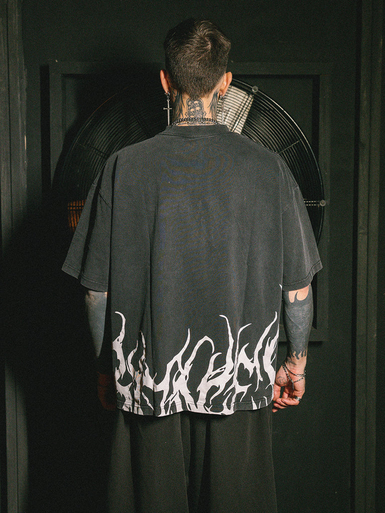 Billy Bones Club Rocker Logo Tee - Washed Black detail