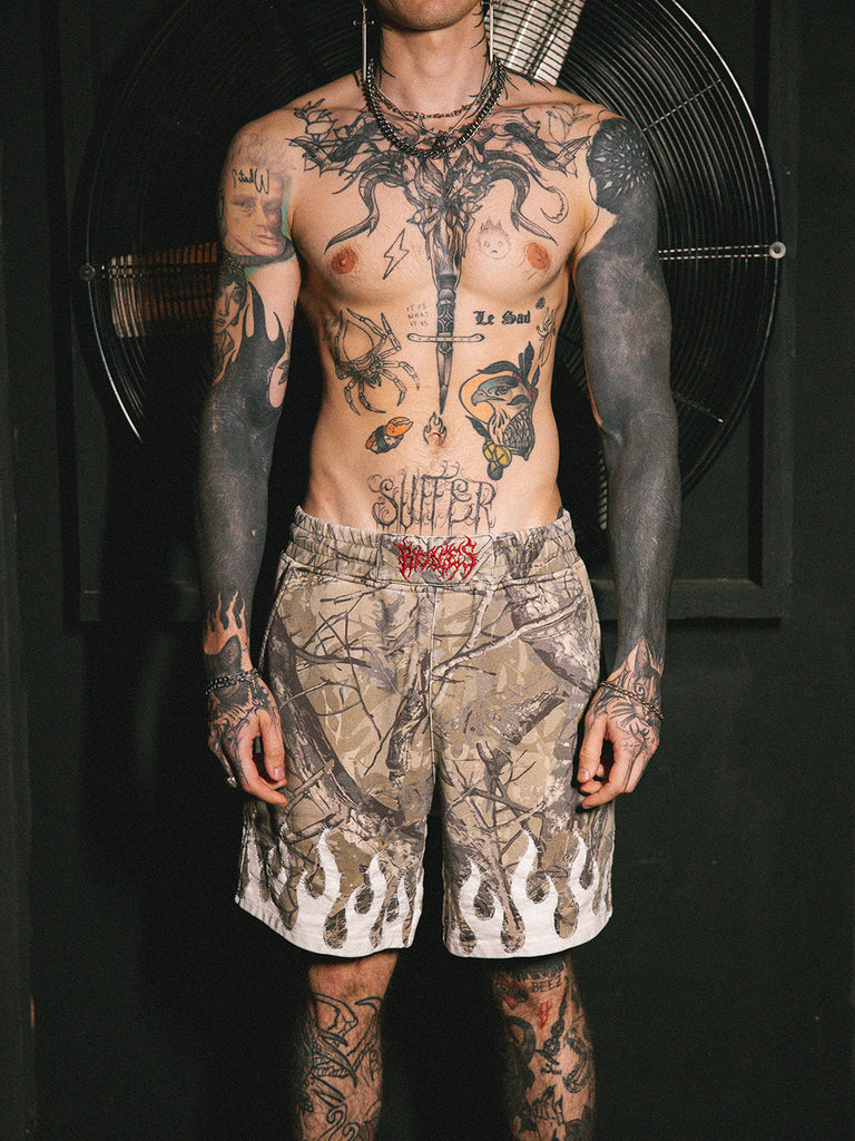 Billy Bones Club Burner Jersey Shorts - Barbed Camo detail